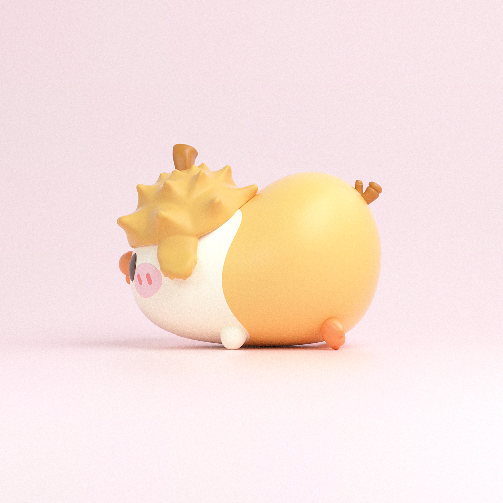 3D作品 | 小菜雞IP形象做成趴姿不就是松松玩具了嗎？