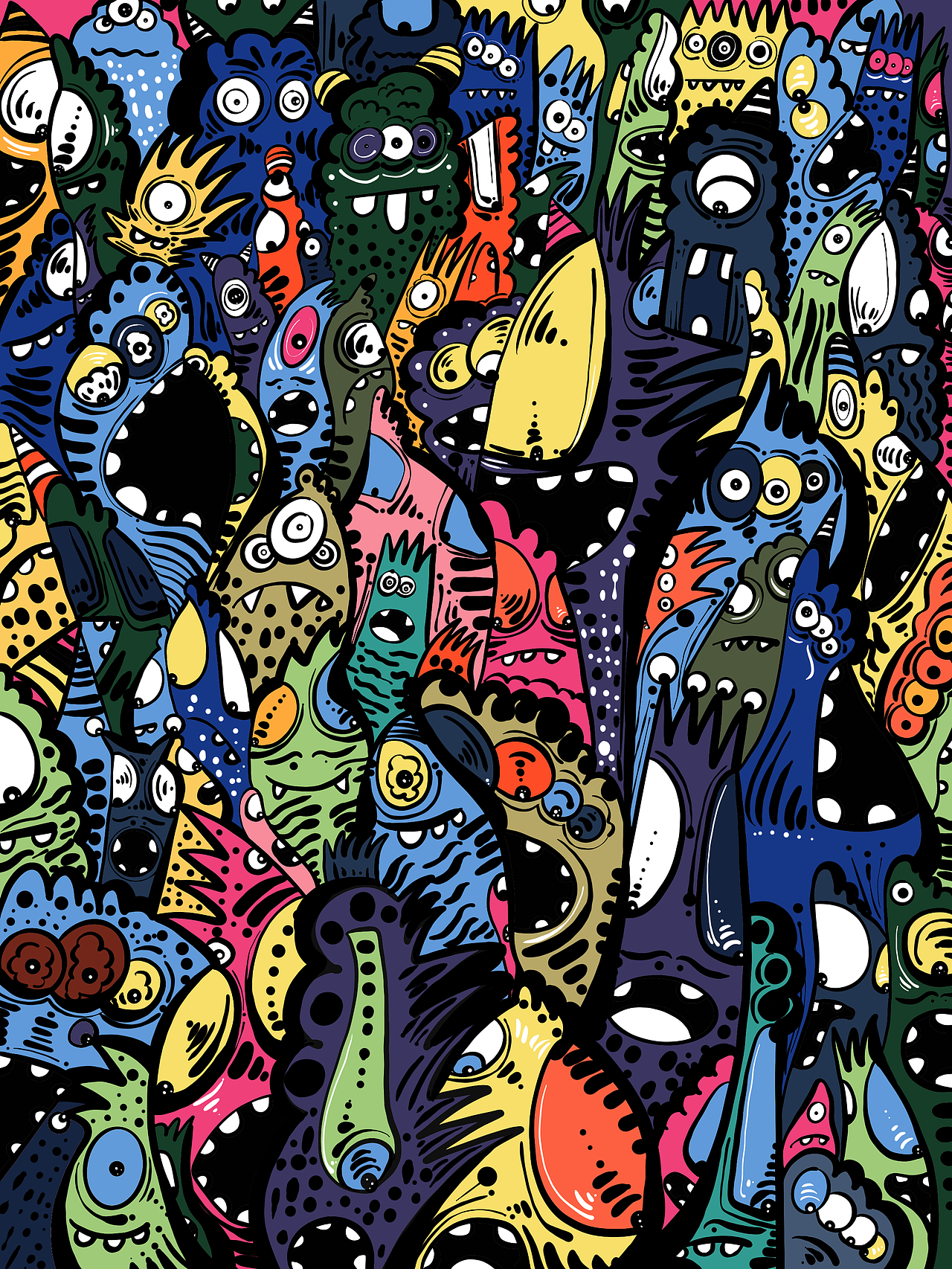 怪物王国系列插画分享（图ZMzQ5MTMxOTE2） - 新锐潮流插画 - 站酷设计师爱画画的澄子原创素材 - 站酷ZCOOL