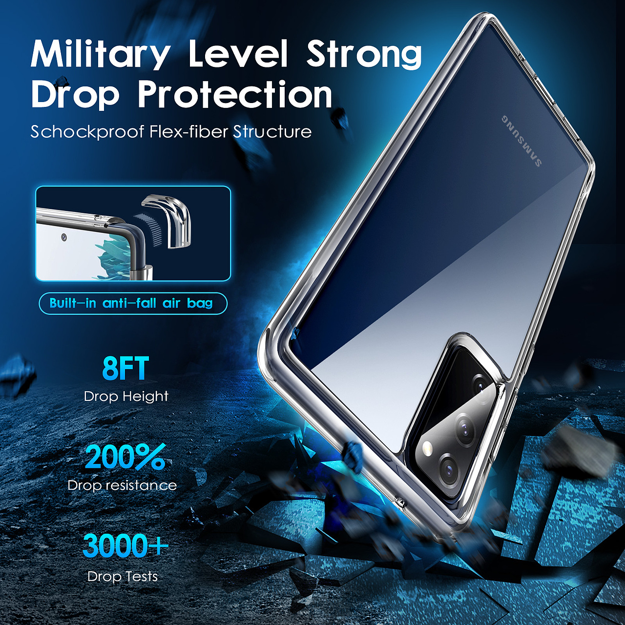 透明手机壳案例 渲染 亚马逊套图案例