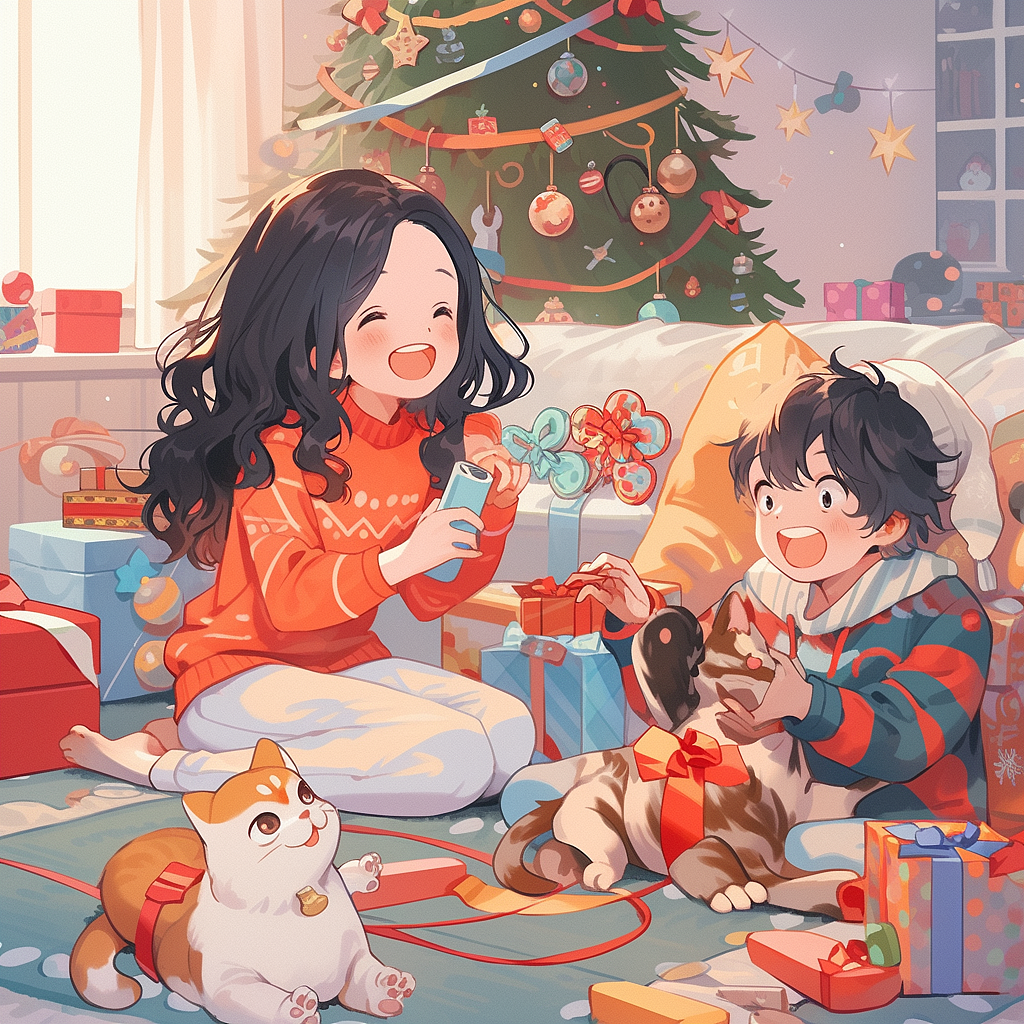 AIGC 圣诞中的情侣 1