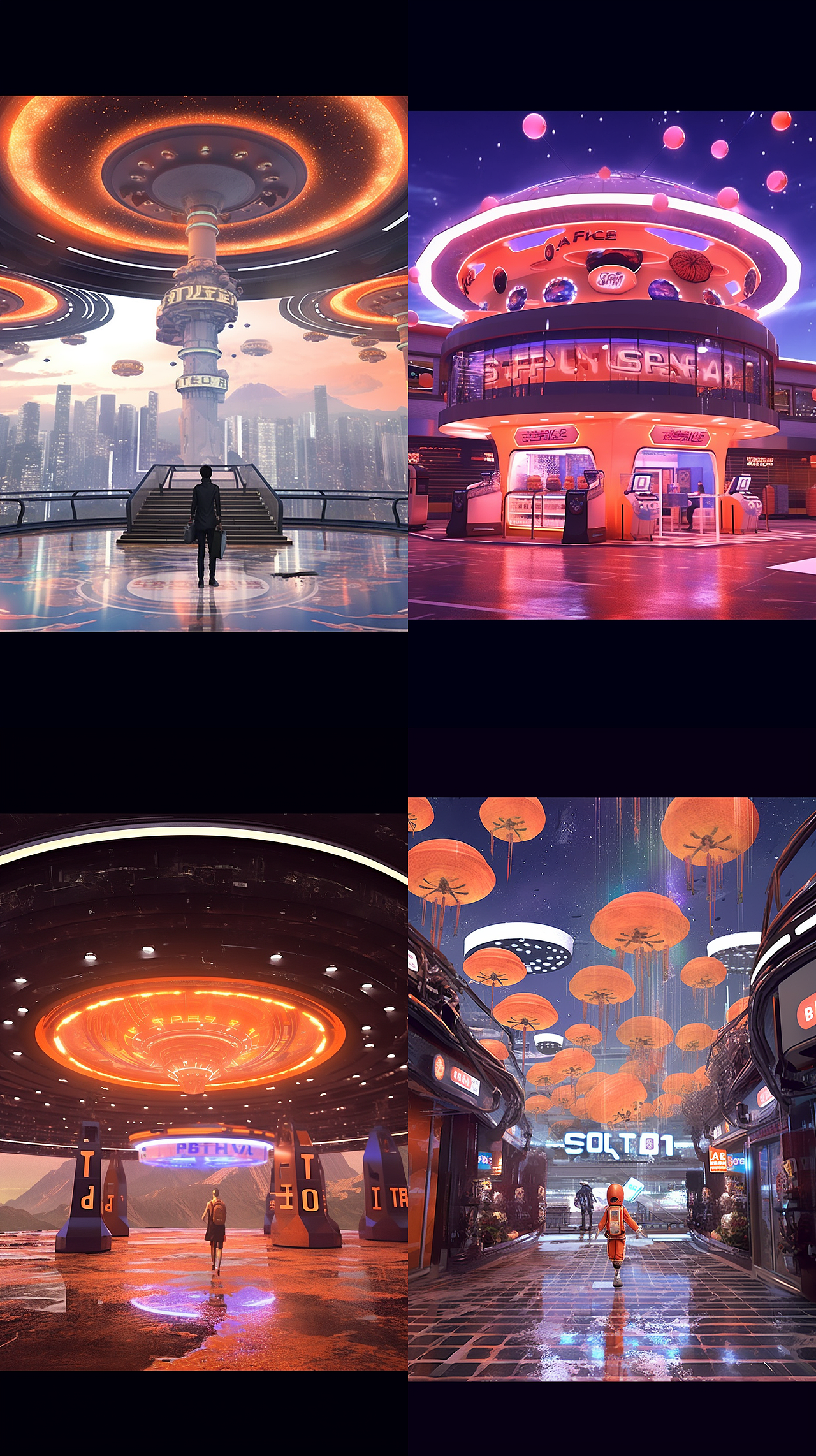 AI创作 科技风格展厅场景结合