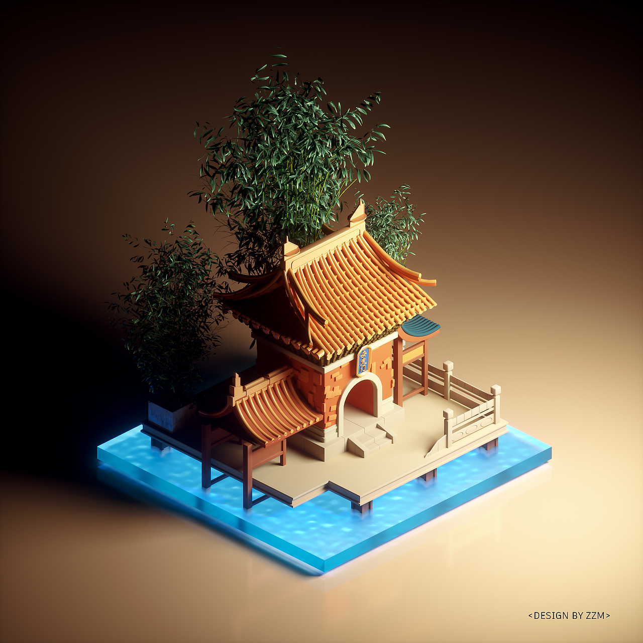 三维蜂巢行动-卡通古建（图ZMzE3MjIwNTMy） - 场景 - 站酷设计师拟哒耶原创素材 - 站酷ZCOOL