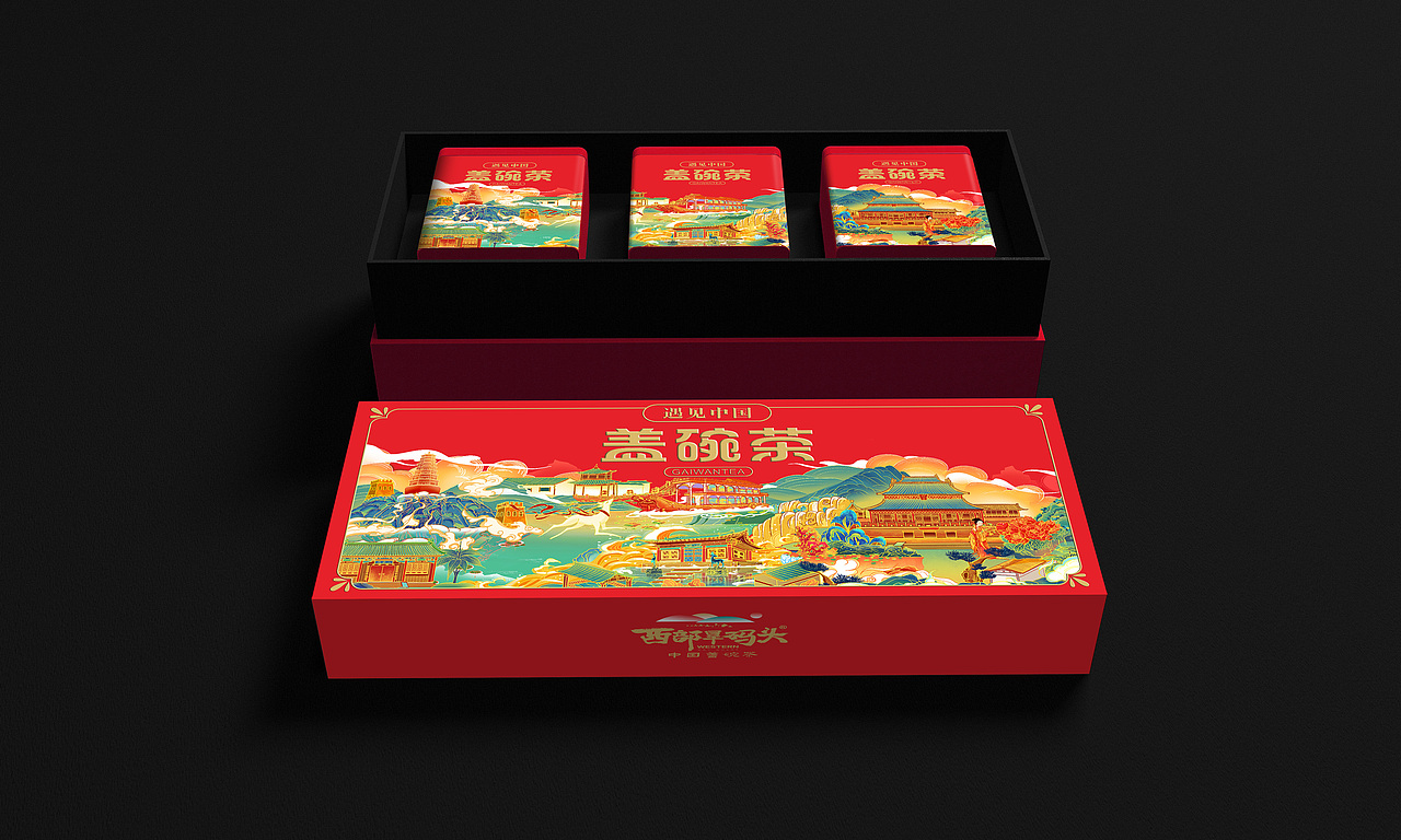 遇见中国盖碗茶高端礼盒设计