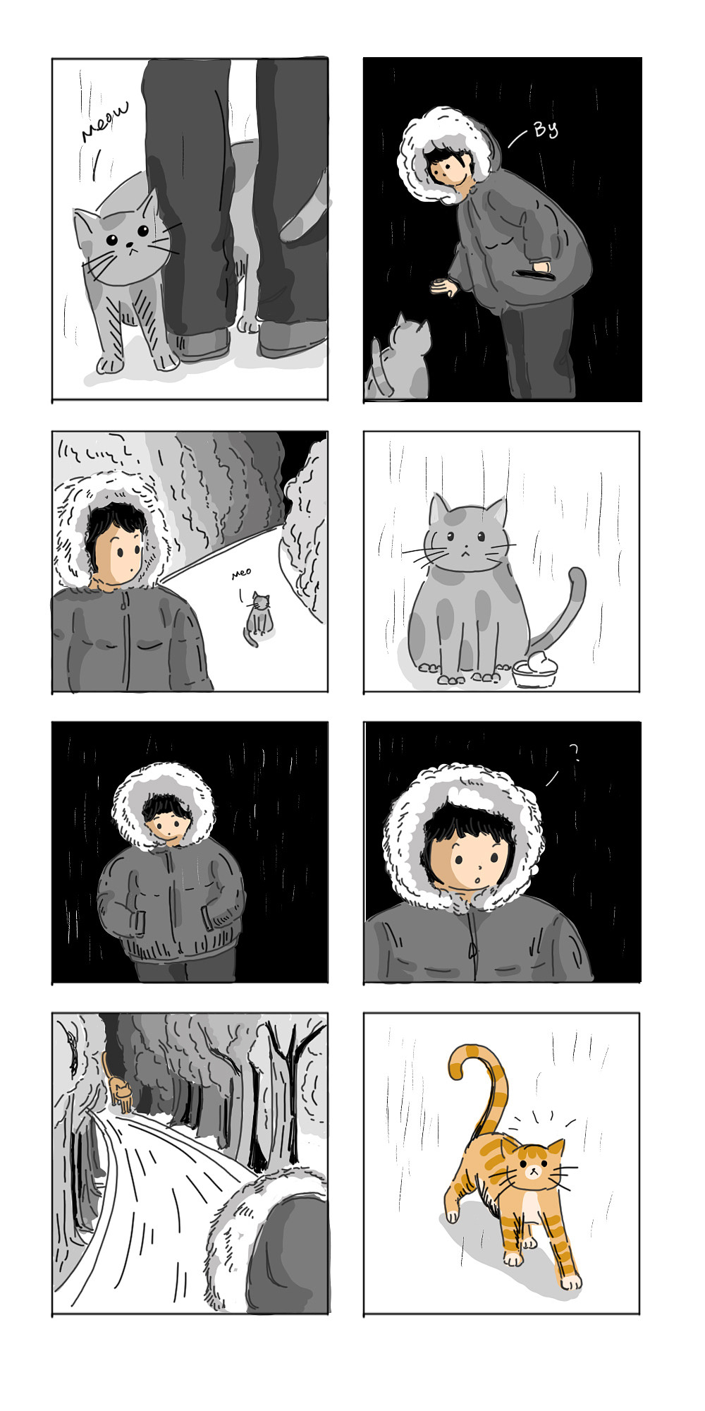 画画日常｜雨夜散步（图ZMzYwOTkxMjMy） - 短篇/格漫 - 站酷设计师喃喃blackcat原创素材 - 站酷ZCOOL