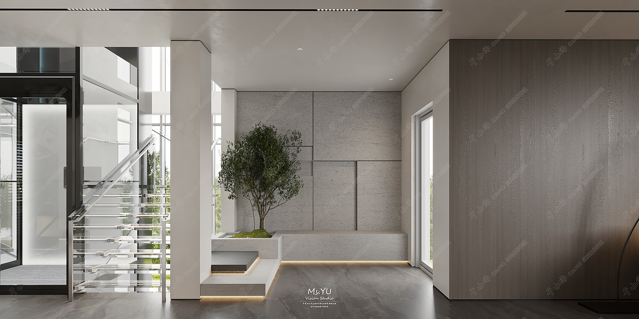 Ms.YU VISION丨极简别墅,搭配微水泥,高质量的家!