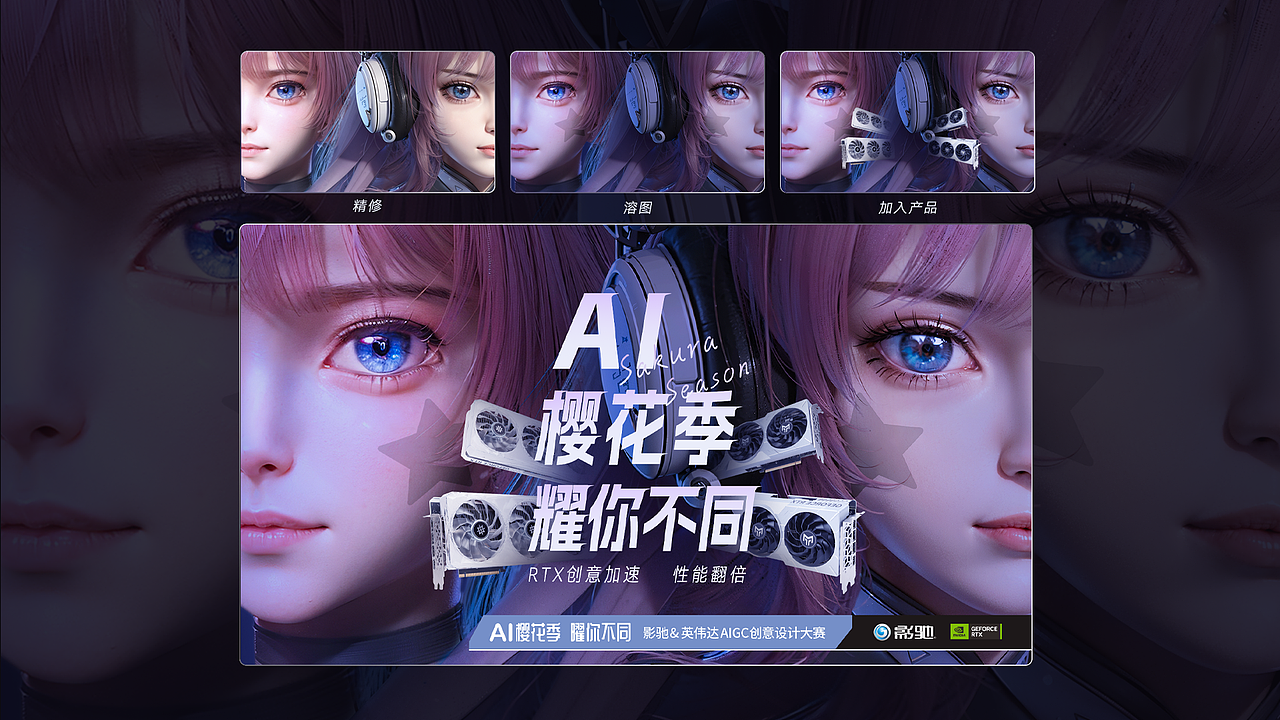 【AI樱花季 耀你不同】视觉呈现（图ZMzY5MDYwMTQ4） - 品牌 - 站酷设计师林通宵原创素材 - 站酷ZCOOL