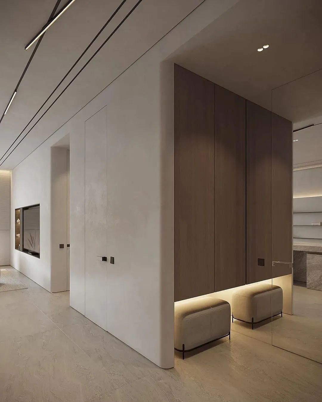 家装案例赏析——230㎡奶油色公寓现代优雅与温柔细腻