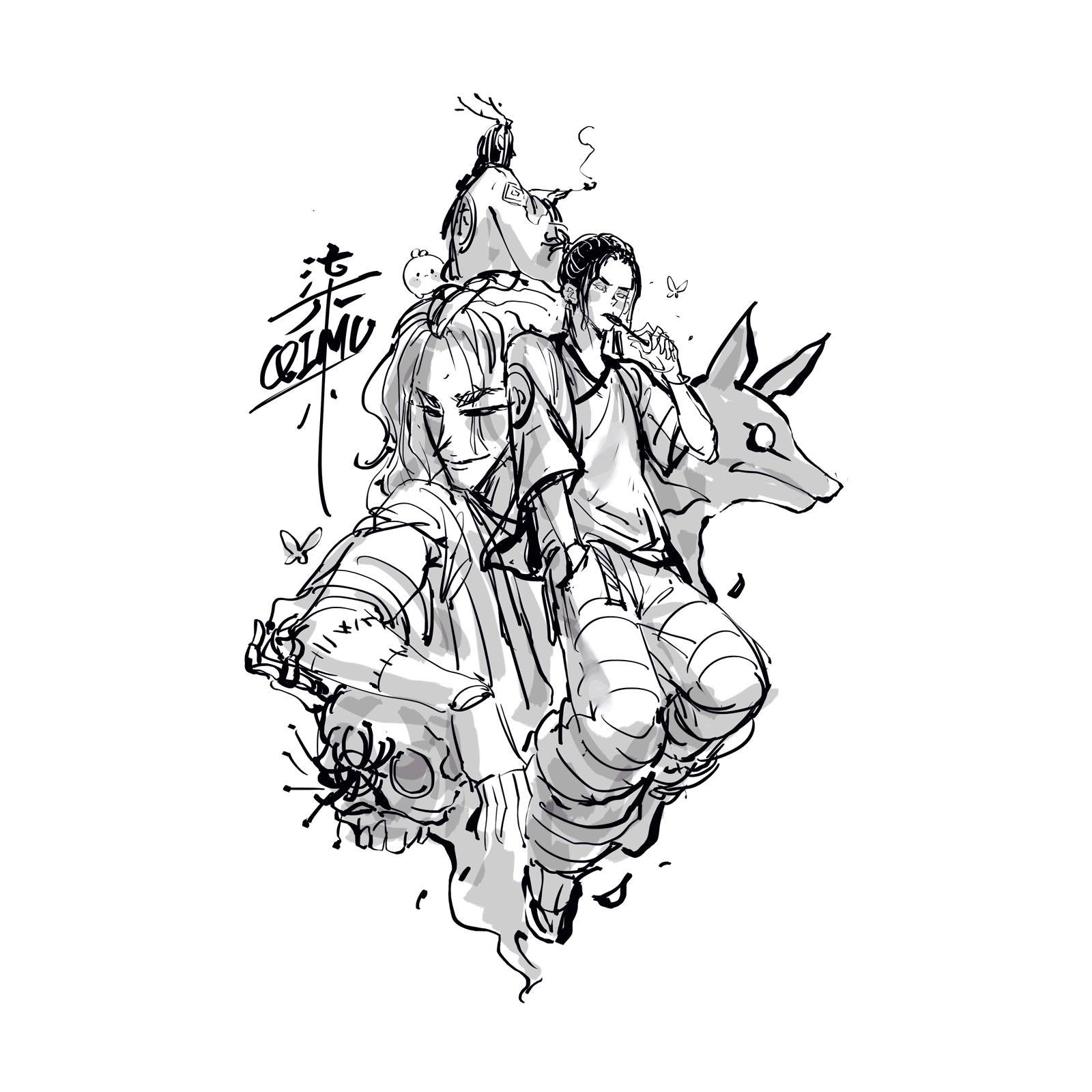 2021隨性涂鴉\惡靈退散（圖ZMzQ1OTQxNTU2） - 新銳潮流插畫 - 站酷設計師佛系畫畫的柒木_Q原創(chuàng)素材 - 站酷ZCOOL