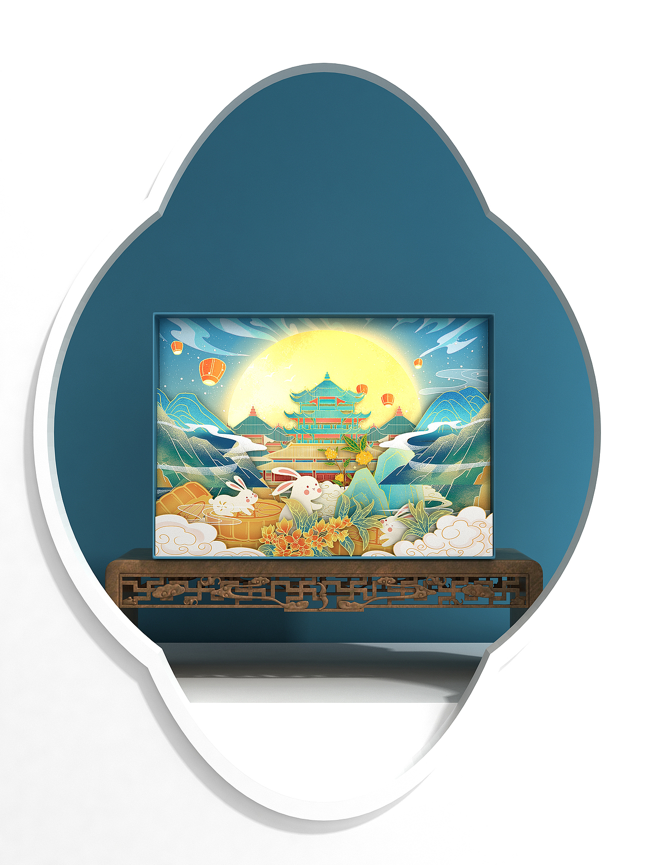月饼盒包装创意月饼包装中秋节礼盒（图ZMzA3MTQzNDk2） - 包装 - 站酷设计师投以木瓜品牌设计原创素材 - 站酷ZCOOL