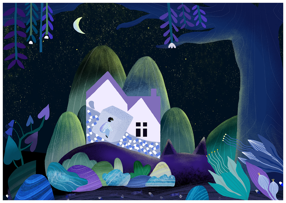 黎明之前插画设计（抑郁症原创插画设计）（图ZMzAxNTIxMzA0） - 绘本 - 站酷设计师橙小皮原创素材 - 站酷ZCOOL