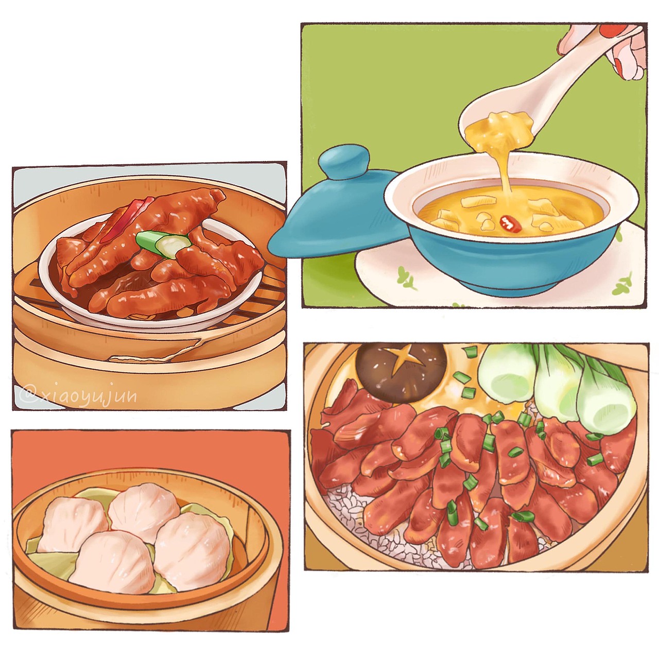 【中国美食系列插画】八大菜系_小雨菌keko-站酷zcool