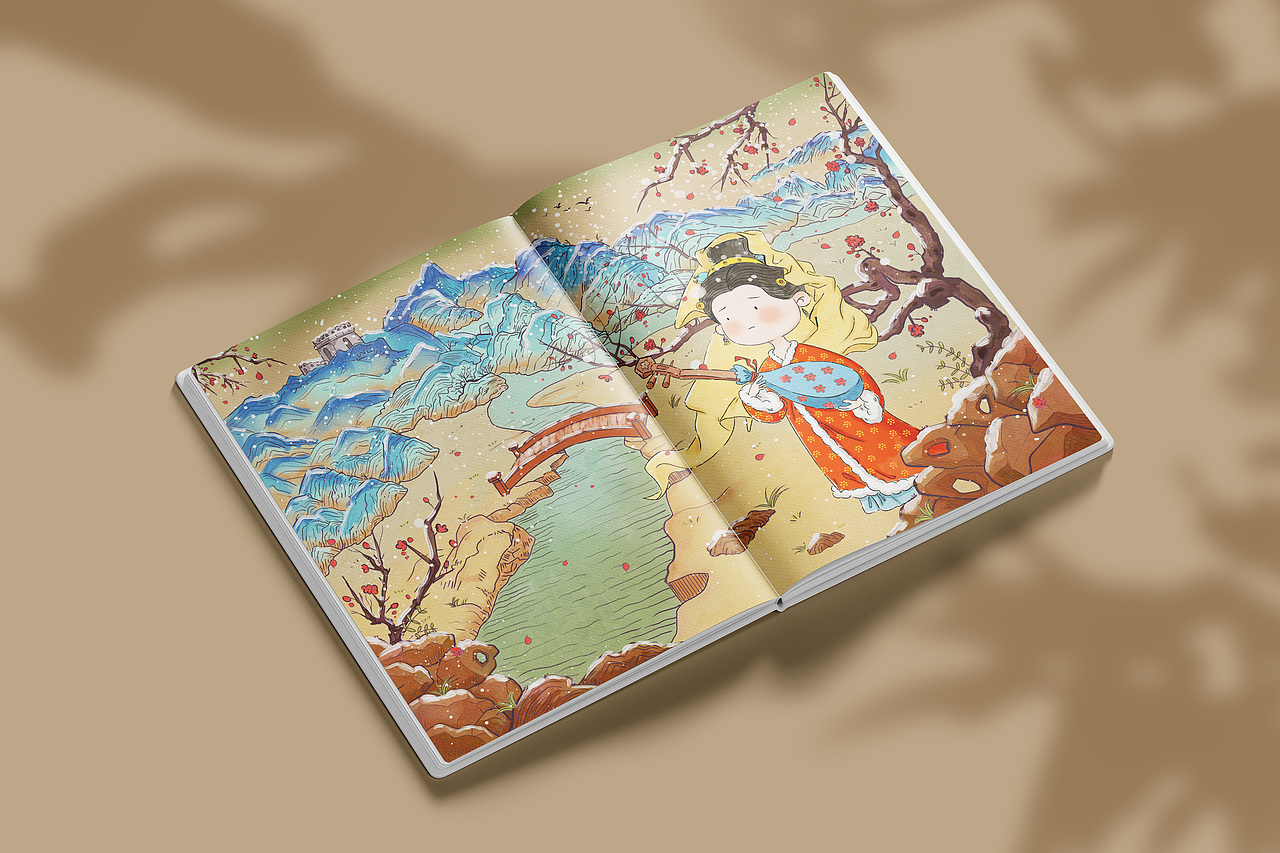 《昭君出塞》国风插画绘本（图ZMzMxMTIxODI0） - 商业插画 - 站酷设计师非凡品牌设计原创素材 - 站酷ZCOOL