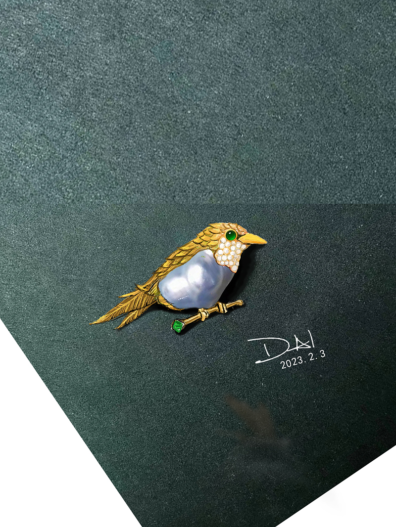 巴洛克珍珠鸟制作过程分享（代波军珠宝工作室）