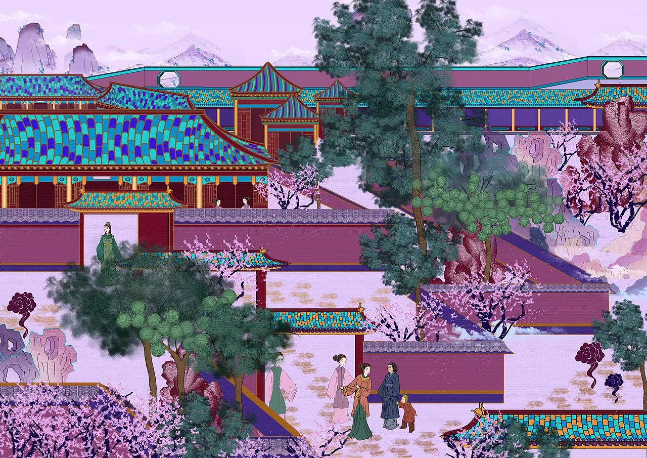 以《红楼梦》为主题的现代插画设计（图ZMzAwOTU1MzA4） - 绘本 - 站酷设计师裴裴pqy原创素材 - 站酷ZCOOL