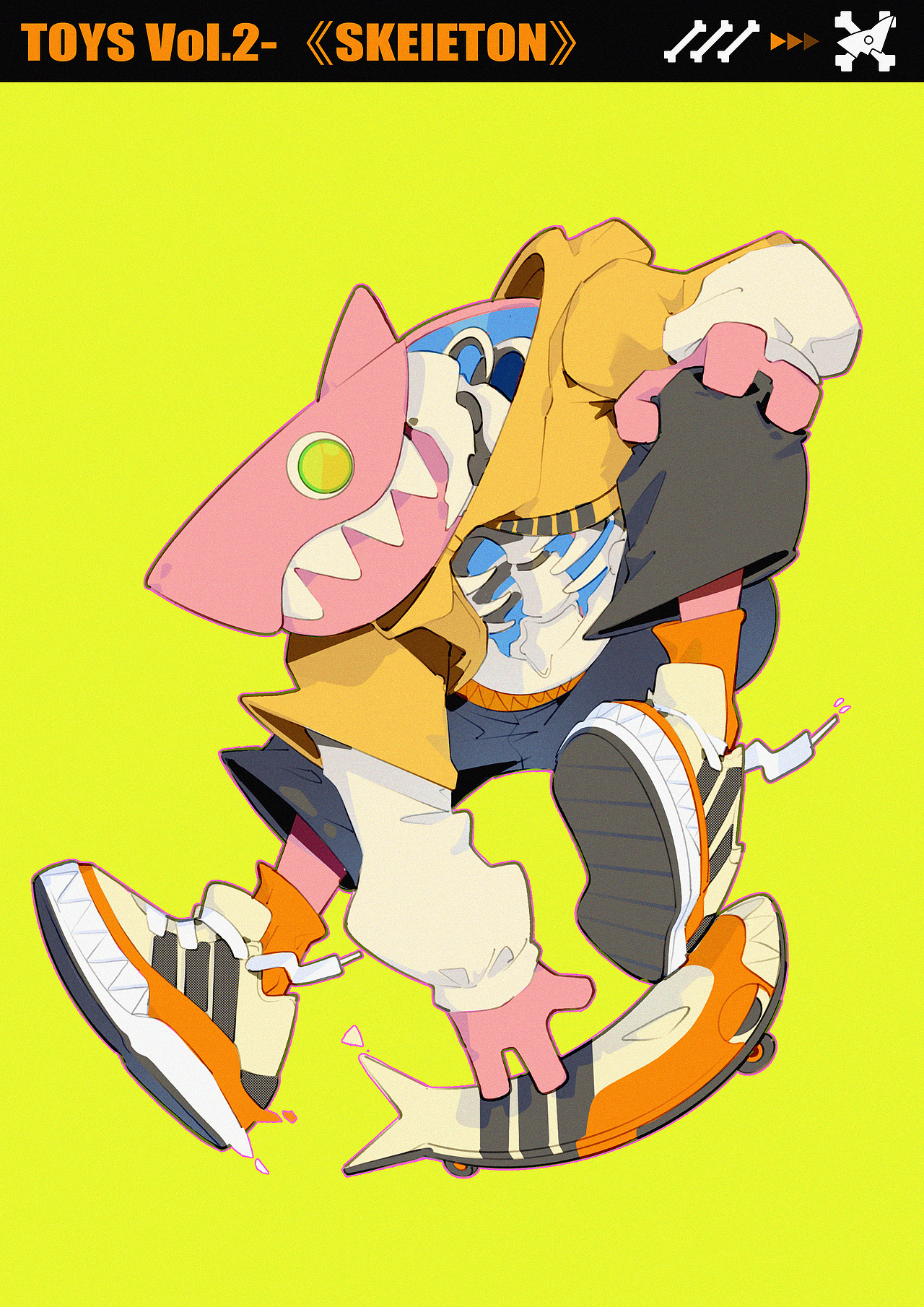 TOYSII-SKELETON（图ZMzQzOTkxMTgw） - 新锐潮流插画 - 站酷设计师MINMIN是珉珉原创素材 - 站酷ZCOOL