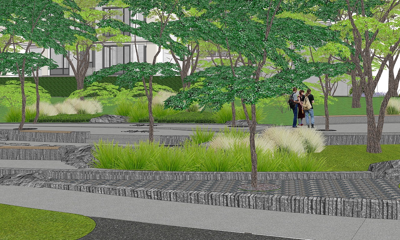 融创溪原森晓大区景观SU模型下载