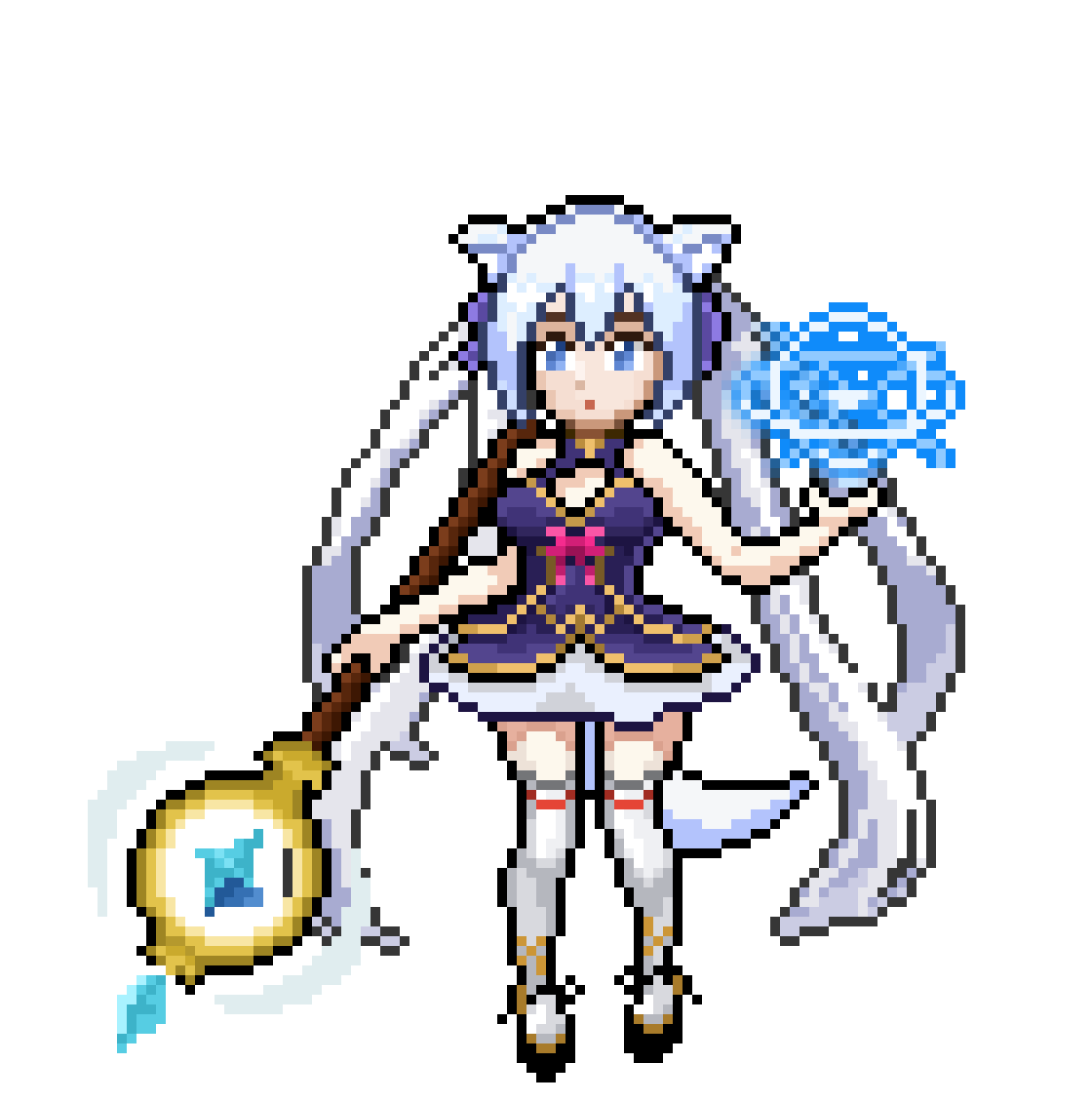 像素动画，魔法少女像素画，剑与魔法像素画，像素角色