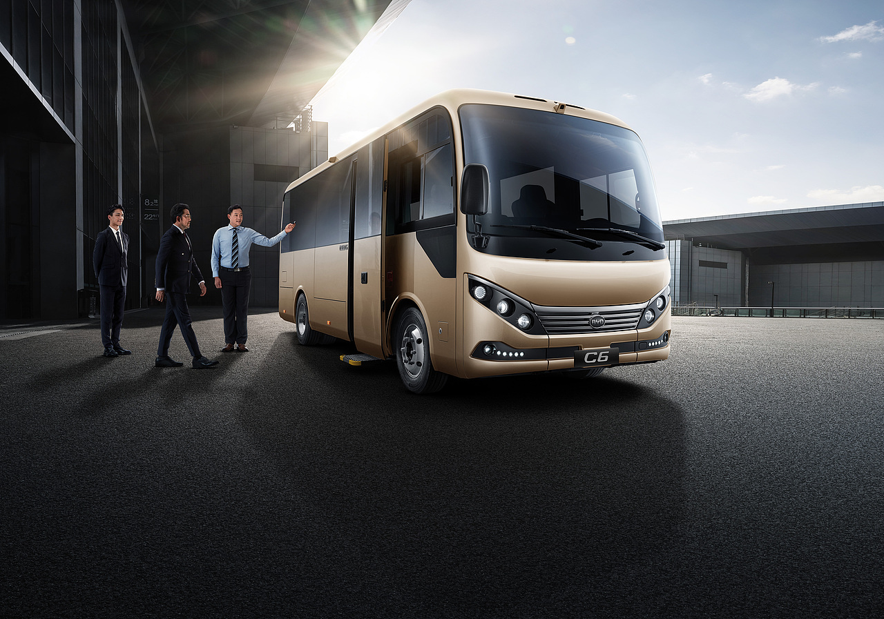 比亚迪C6商务大巴 拍图精修