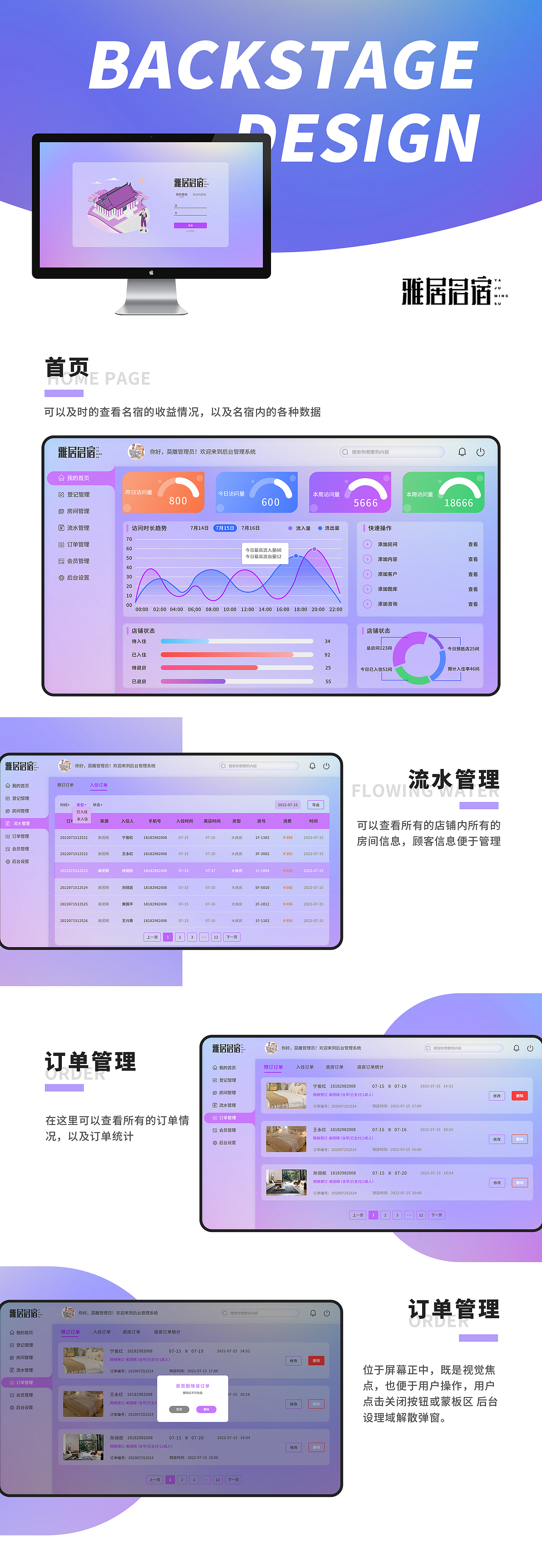 雅阁民宿后台管理系统