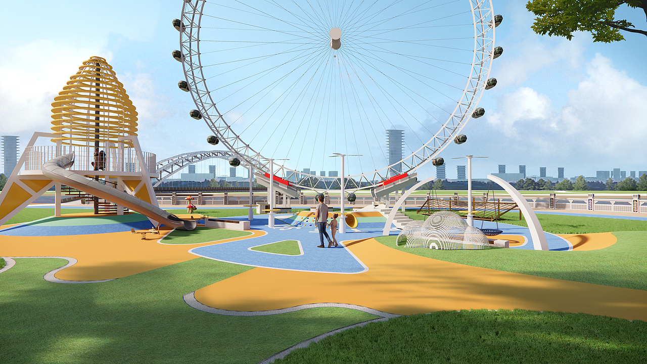 山东某滨河公园（栈道及儿童游乐区）设计（图ZMzU0MDQ1NzQ4） - 景观设计 - 站酷设计师shopcare空间设计原创素材 - 站酷ZCOOL