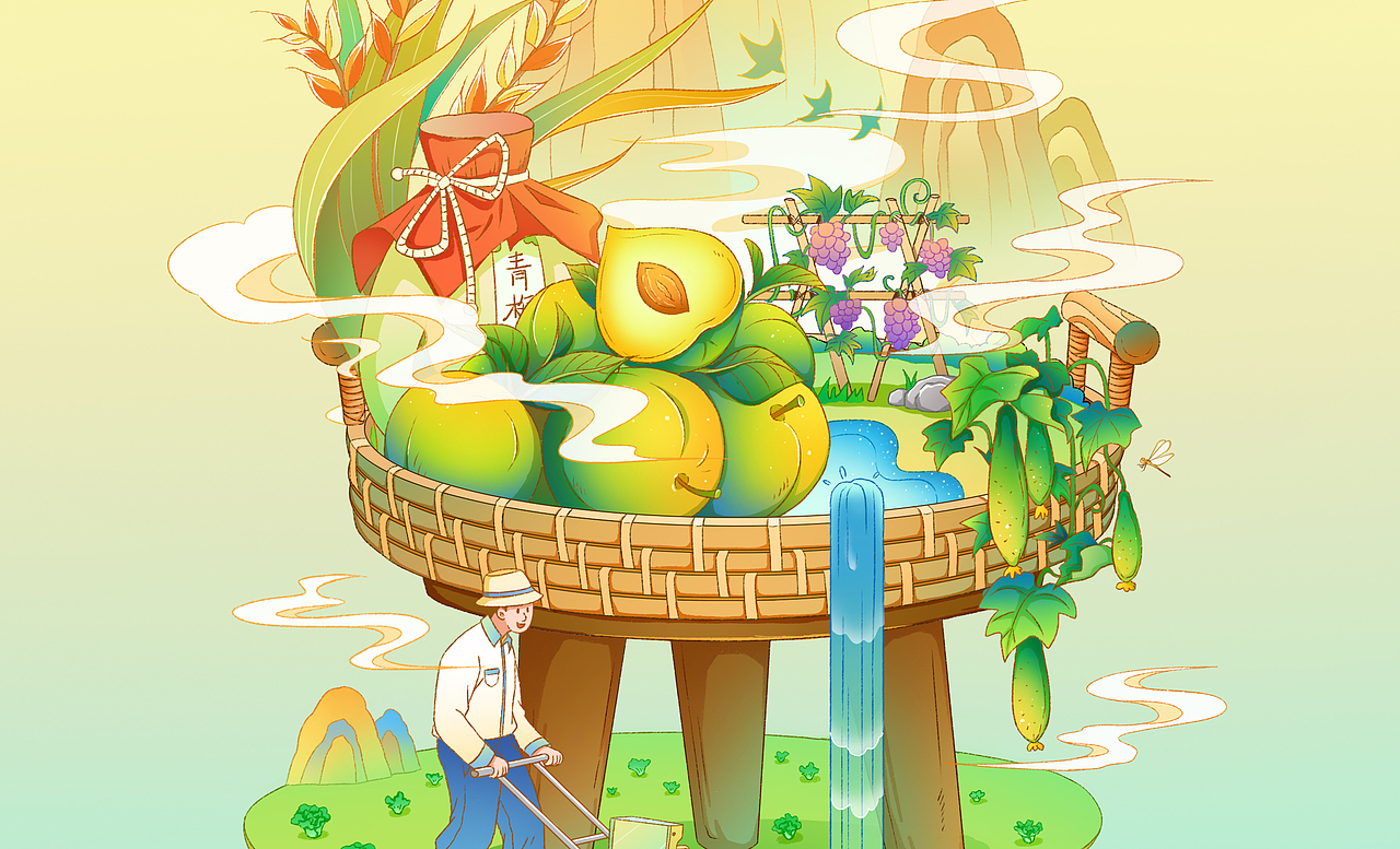 二十四节气之： 芒种（图ZMzU2MDU0ODc2） - 商业插画 - 站酷设计师戴月y原创素材 - 站酷ZCOOL