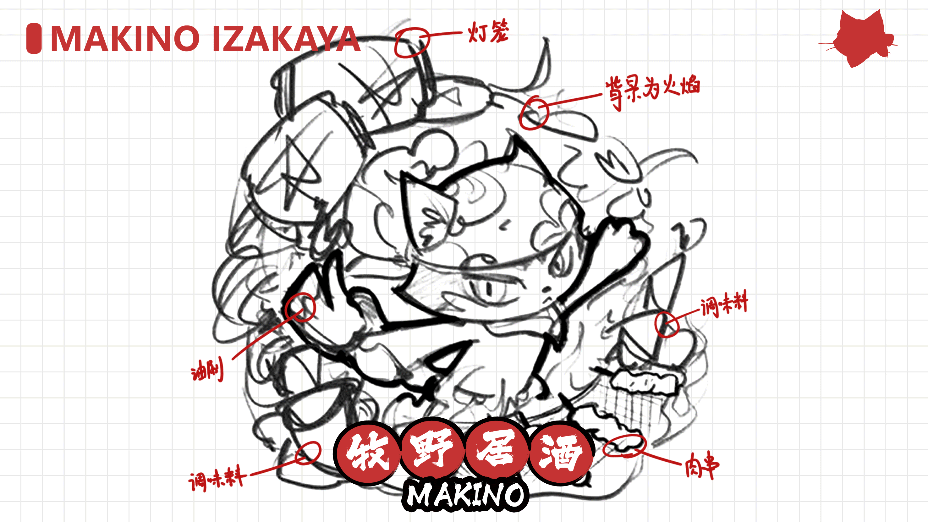 牧野居酒屋品牌插画