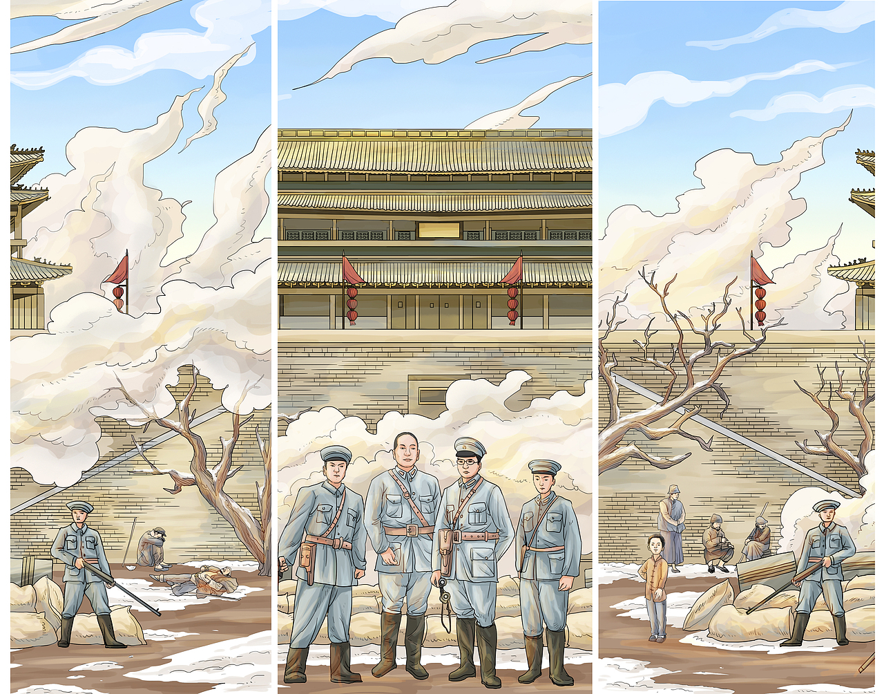 西安杨虎城将军纪念馆-展馆插画(图ZMzU5NzU3NzMy) - 商业插画 - 站酷设计师行水娃原创素材 - 站酷ZCOOL