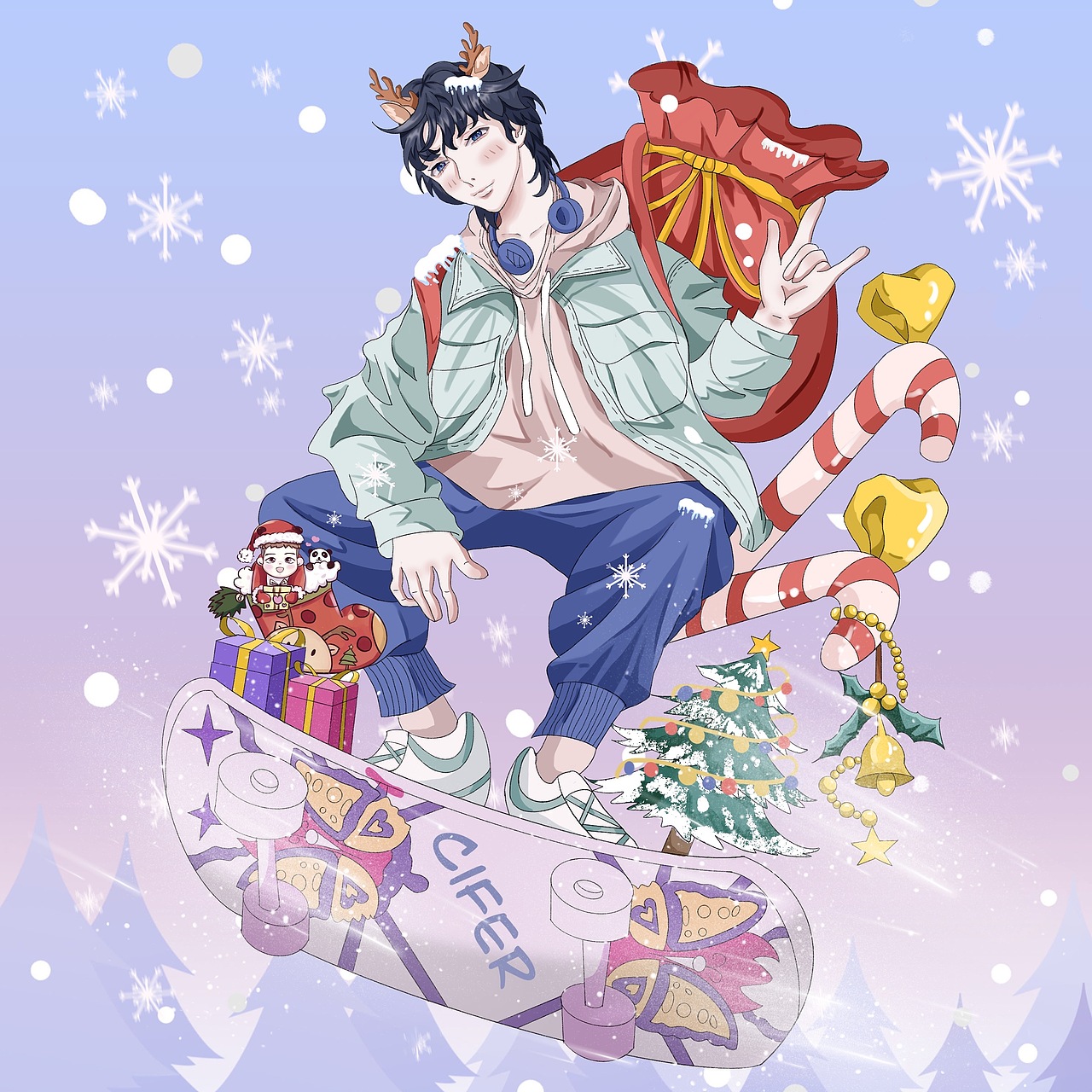 原创插画作品——人物照片转漫画