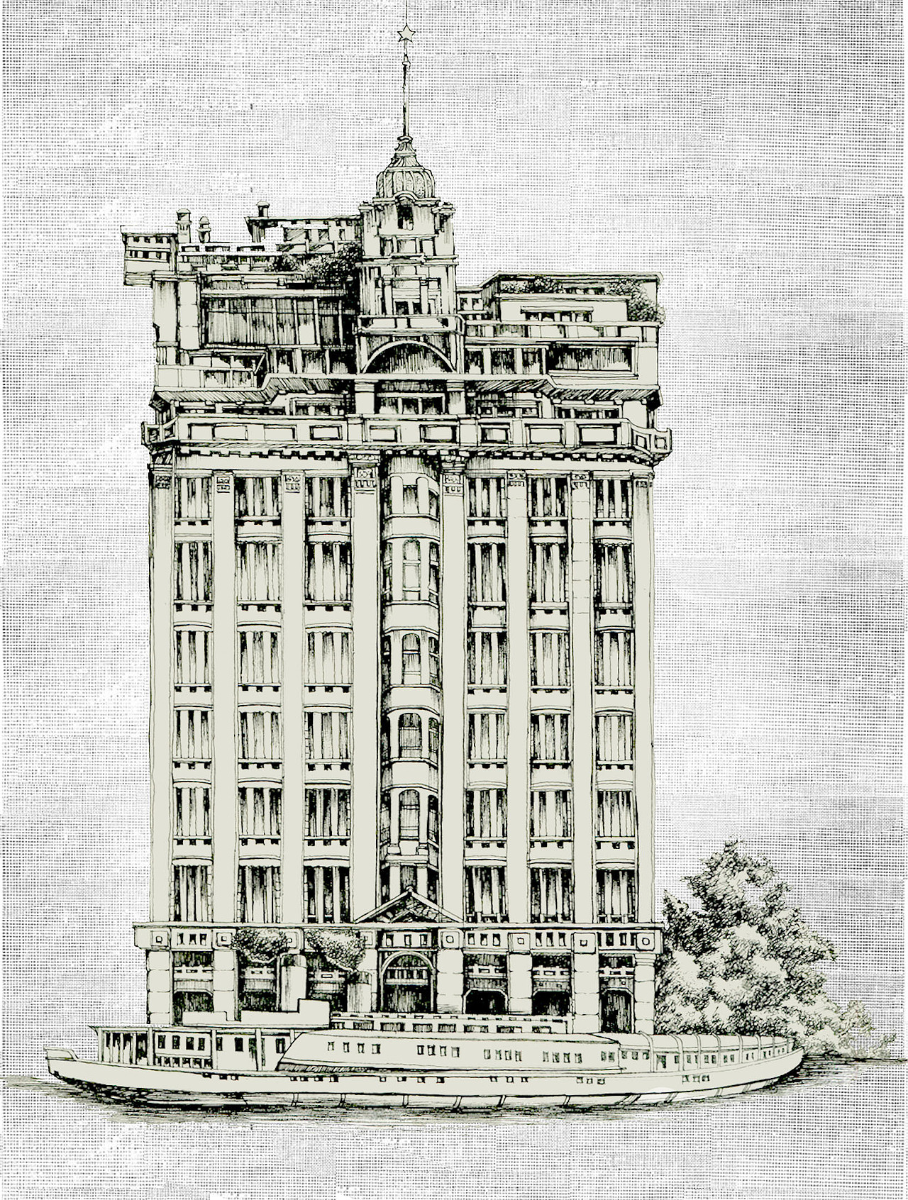 老广州的情怀--委监察委员会手绘插画（图ZMzIzNjMwNDA4） - 艺术插画 - 站酷设计师英葵有维设计原创素材 - 站酷ZCOOL