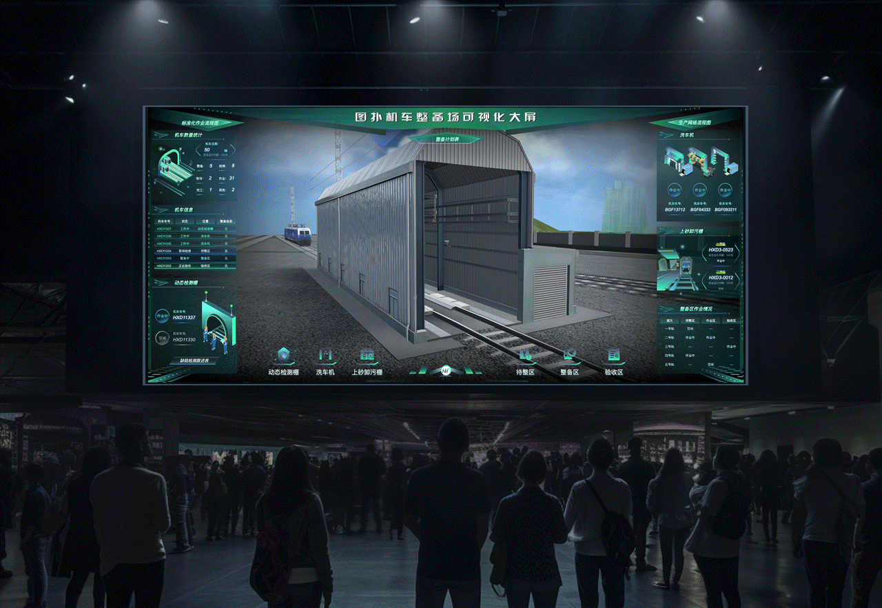 机务整备场区三维可视化，智慧铁路数字孪生