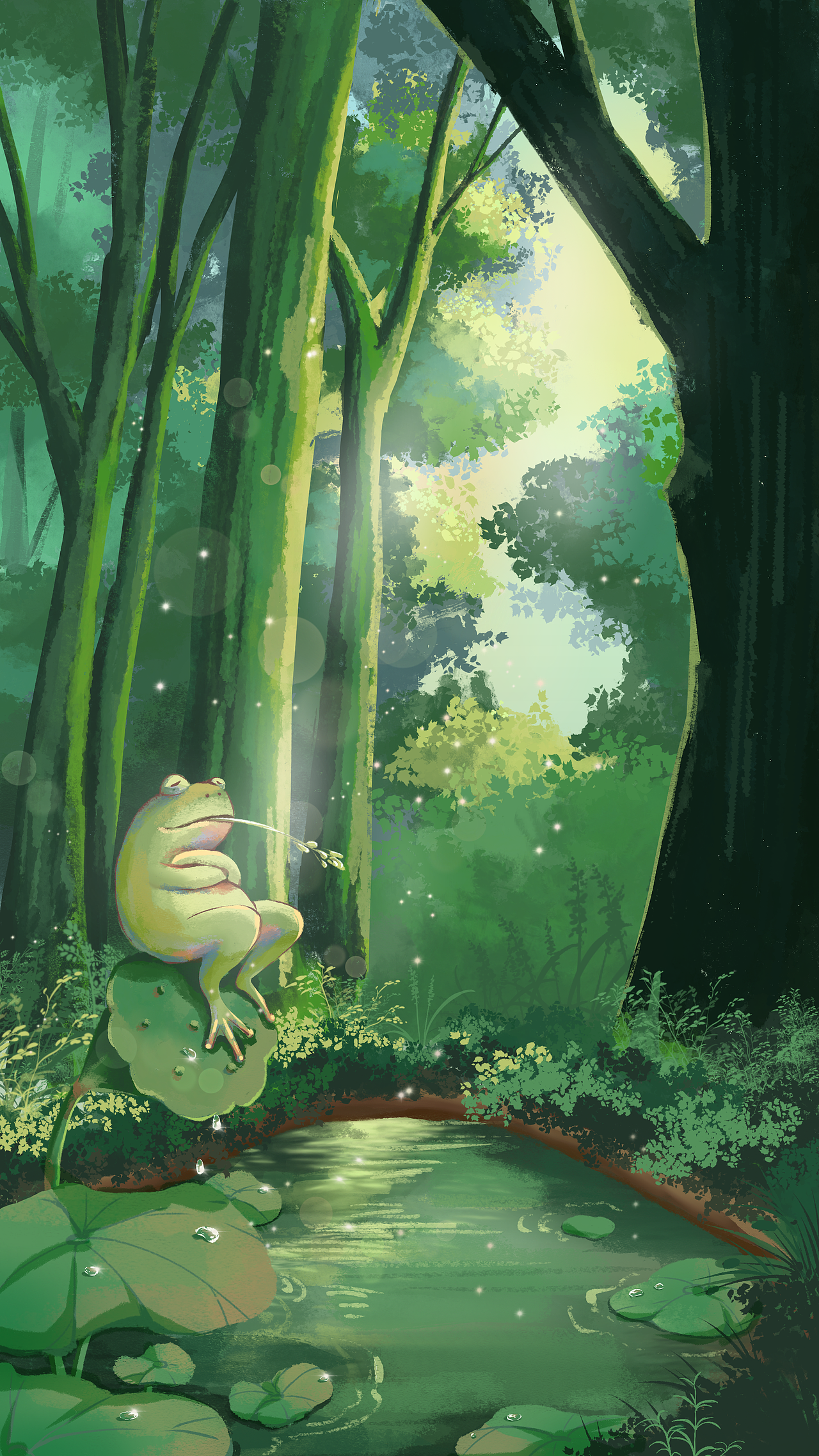 夏日蛙鸣_插画师cong-站酷zcool