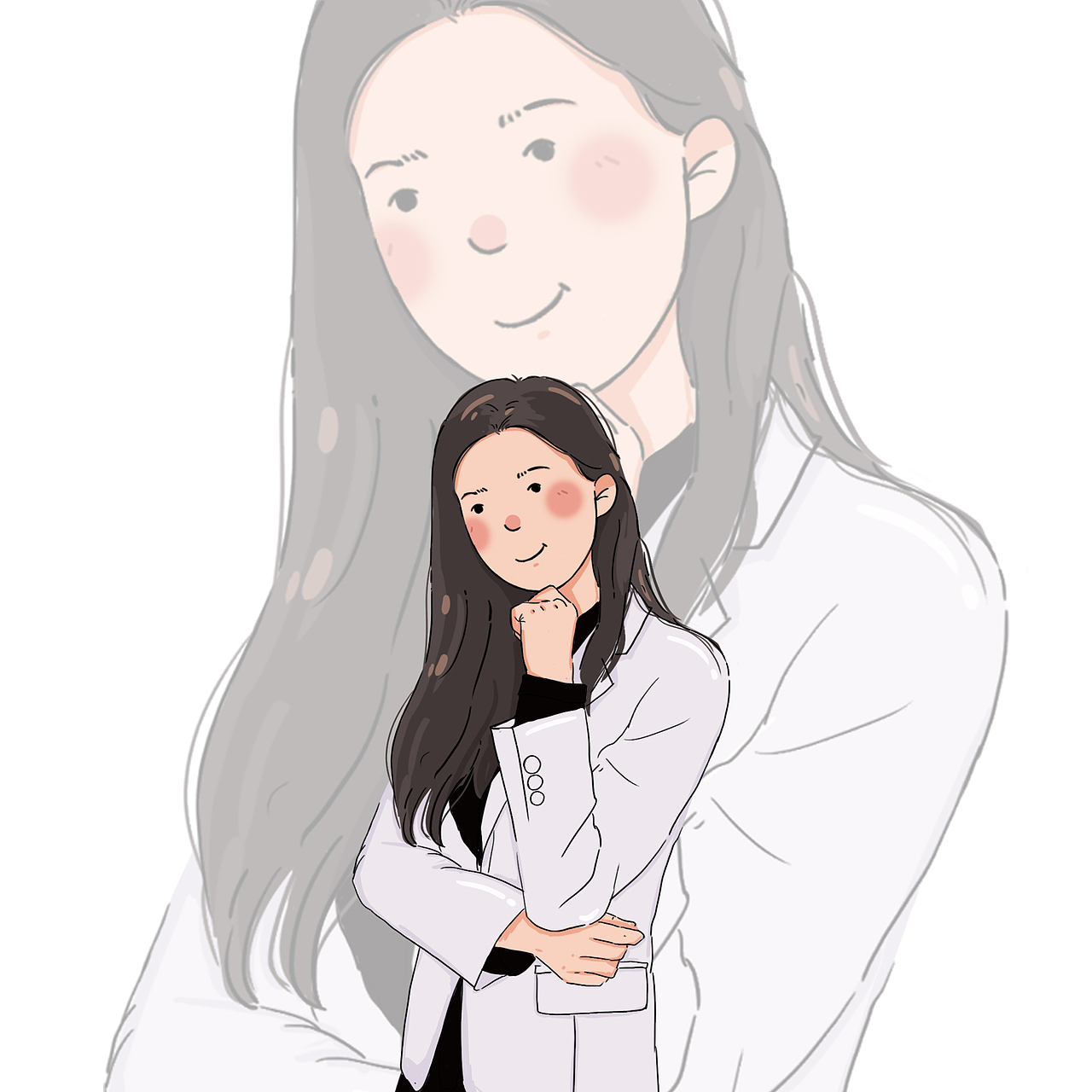 原创人物头像插画