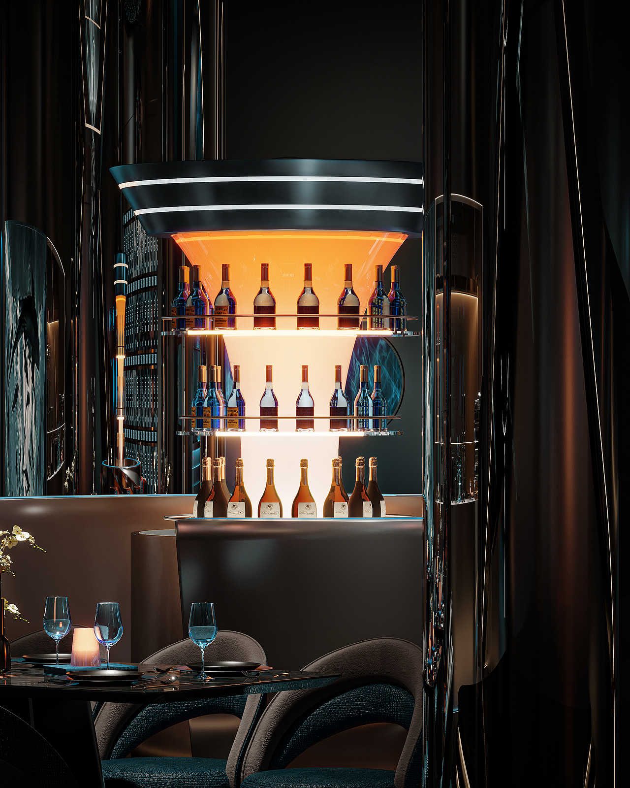 集餐厅、酒吧、卖场一体   视觉表现