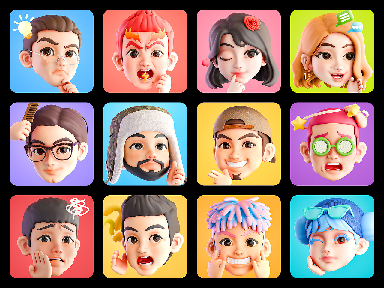 “東北嗑兒”方言卡通頭像設(shè)計（圖ZMzYyNDgwNjYw） - 人物/生物 - 站酷設(shè)計師100韜原創(chuàng)素材 - 站酷ZCOOL