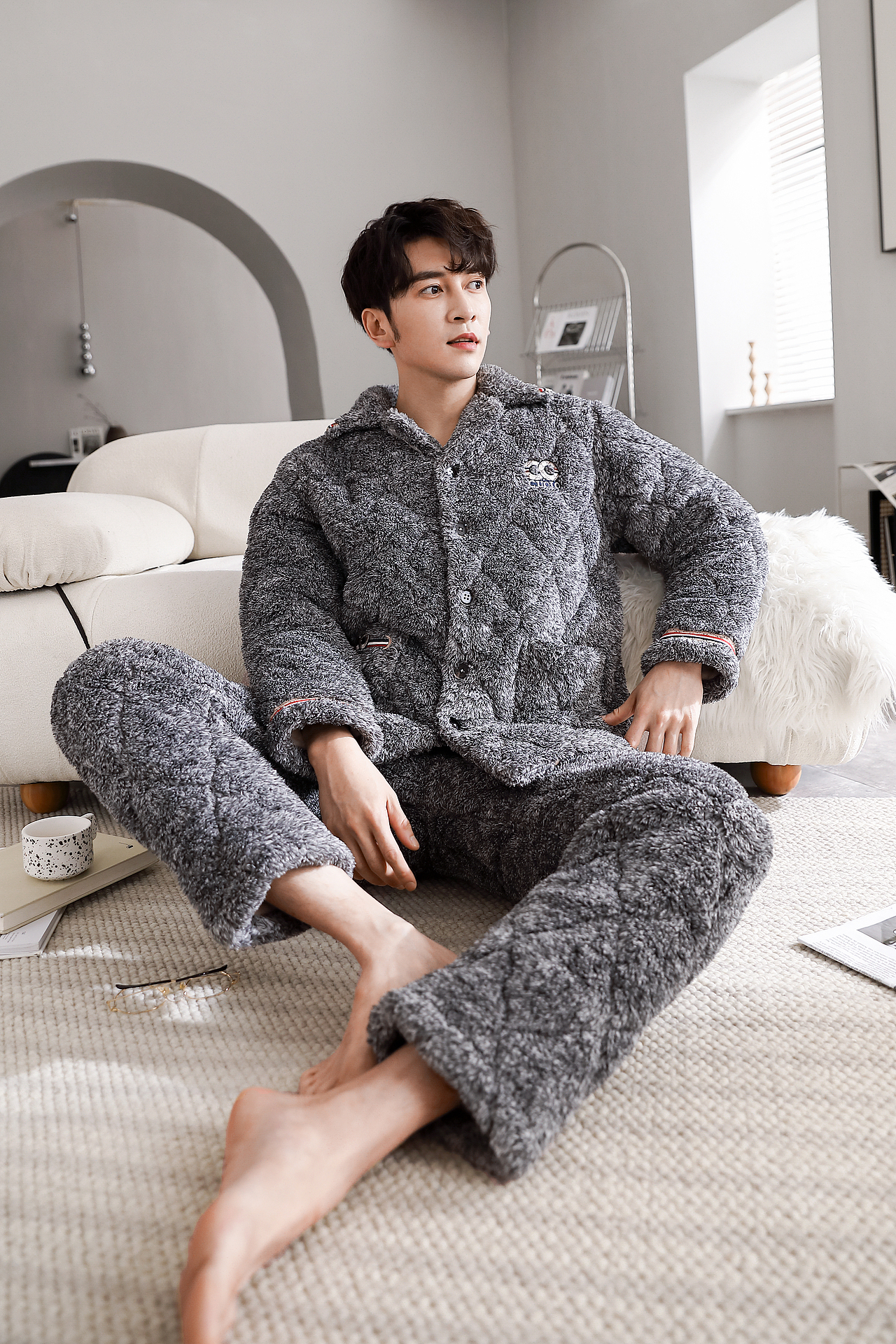 卡香奈【超柔软】纯棉印花家居服套装宽松大码夏冬季