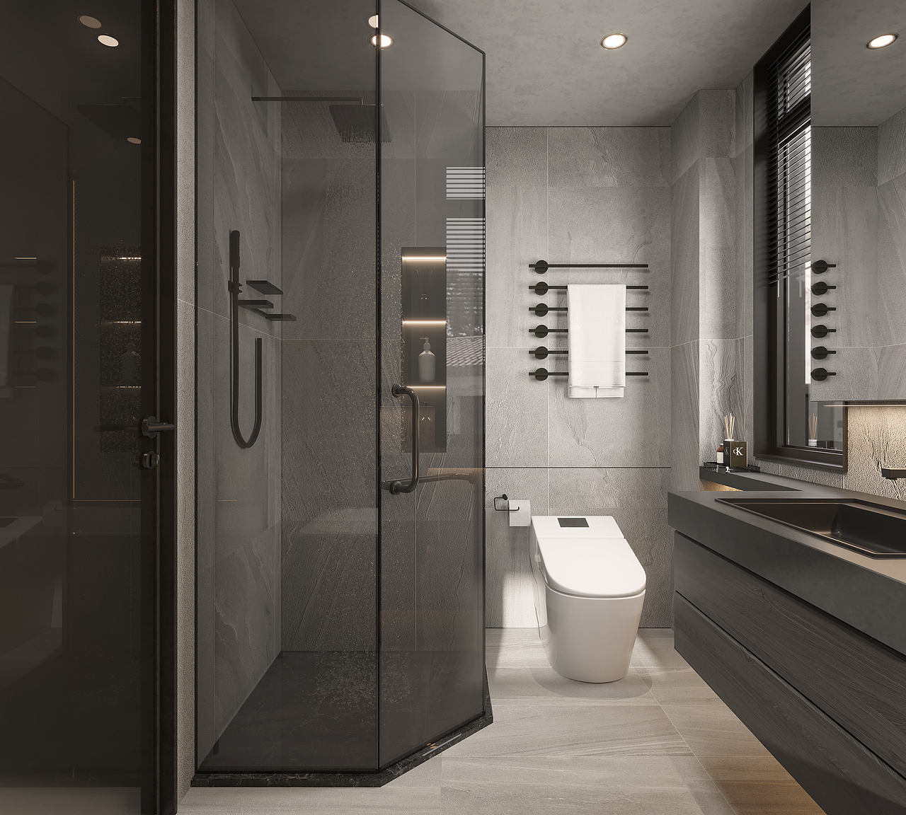 现代黑白灰装饰效果图