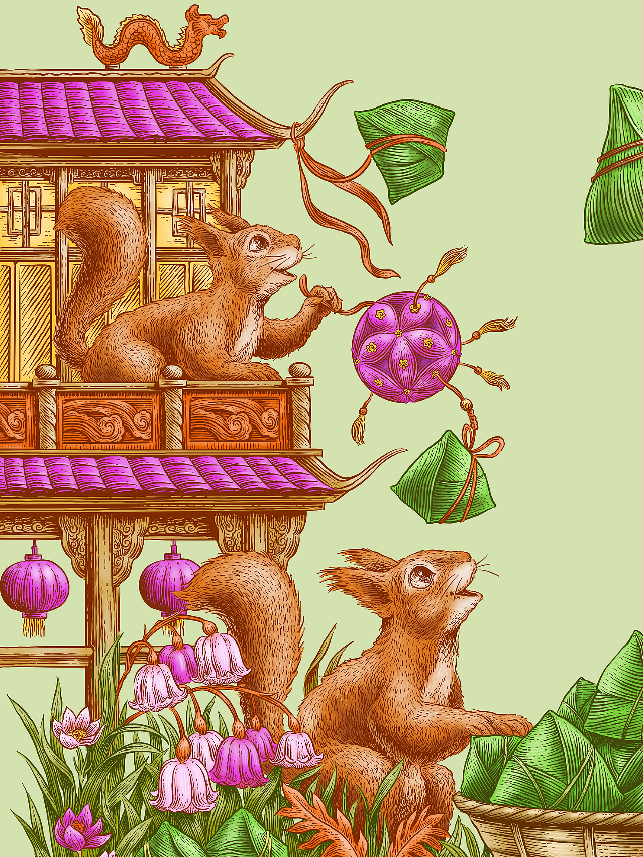 三只松鼠今朝高粽子礼盒插画（图ZMzcwNzUyMjk2） - 商业插画 - 站酷设计师花椒的Alex原创素材 - 站酷ZCOOL