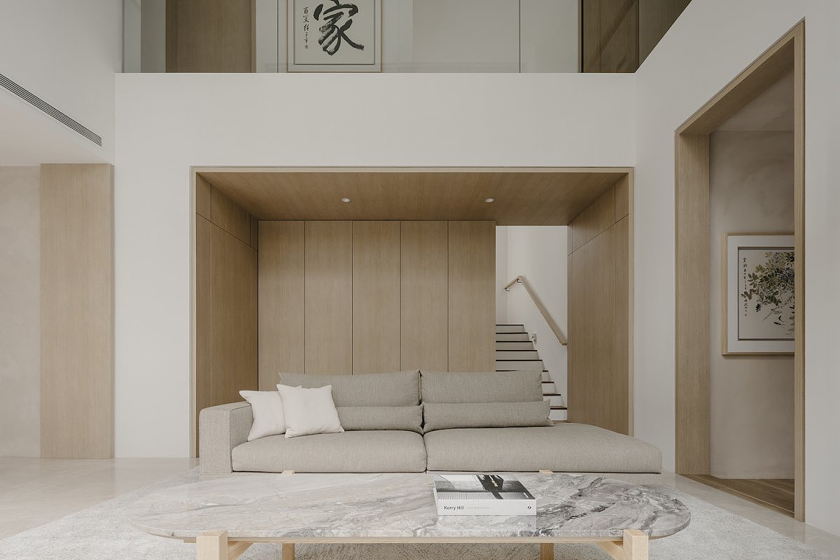 家装设计案例鉴赏——现代简约原木风格别墅设计（图ZMzIxMDYwNjg4） - 家装设计 - 站酷设计师成都有木设计原创素材 - 站酷ZCOOL