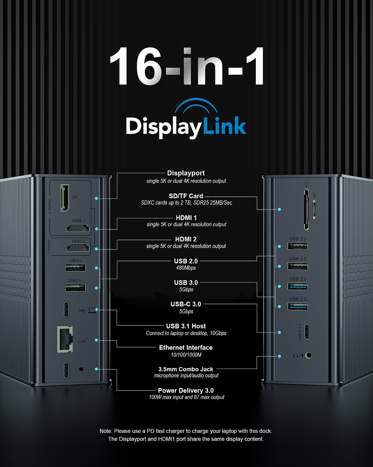 USB A&C拓展坞 站立式