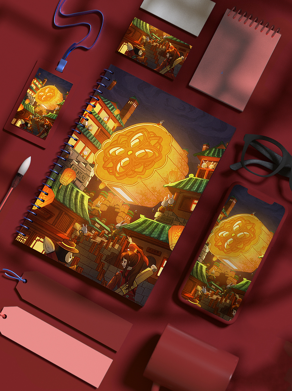 國風(fēng)插畫-回到月宮&中秋特派（圖ZMzI0MTIyMTQ4） - 商業(yè)插畫 - 站酷設(shè)計(jì)師五九o丿o原創(chuàng)素材 - 站酷ZCOOL