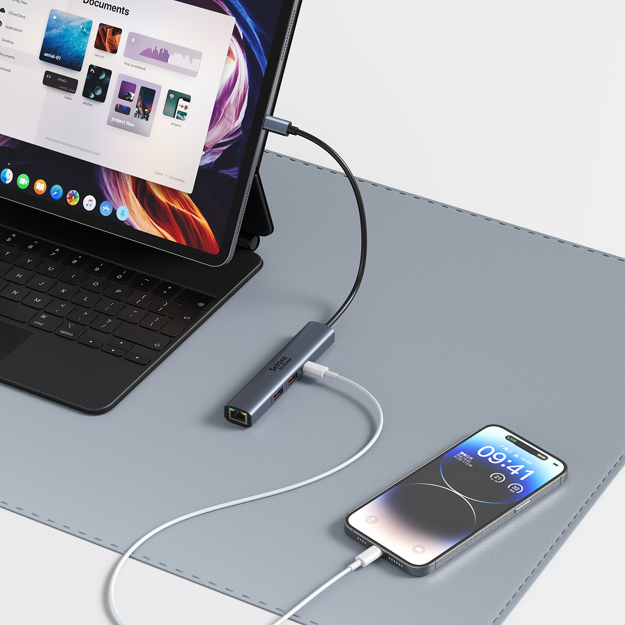 工作渲染节选 — Hub Docking 充电器