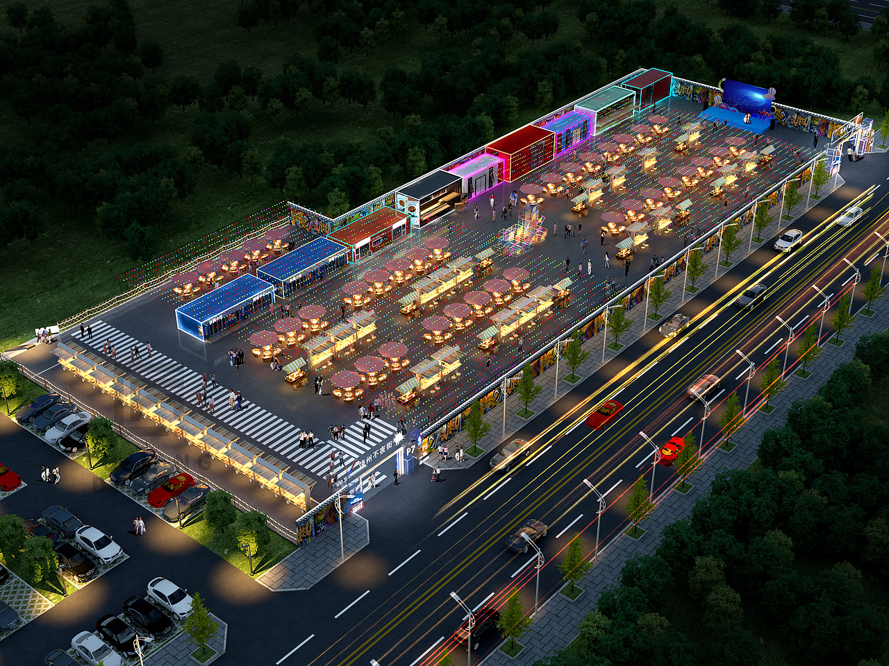 改造后的美食街，是不一样的“人间烟火”（图ZMzQzMDUzOTcy） - 景观设计 - 站酷设计师薛爱设计原创素材 - 站酷ZCOOL