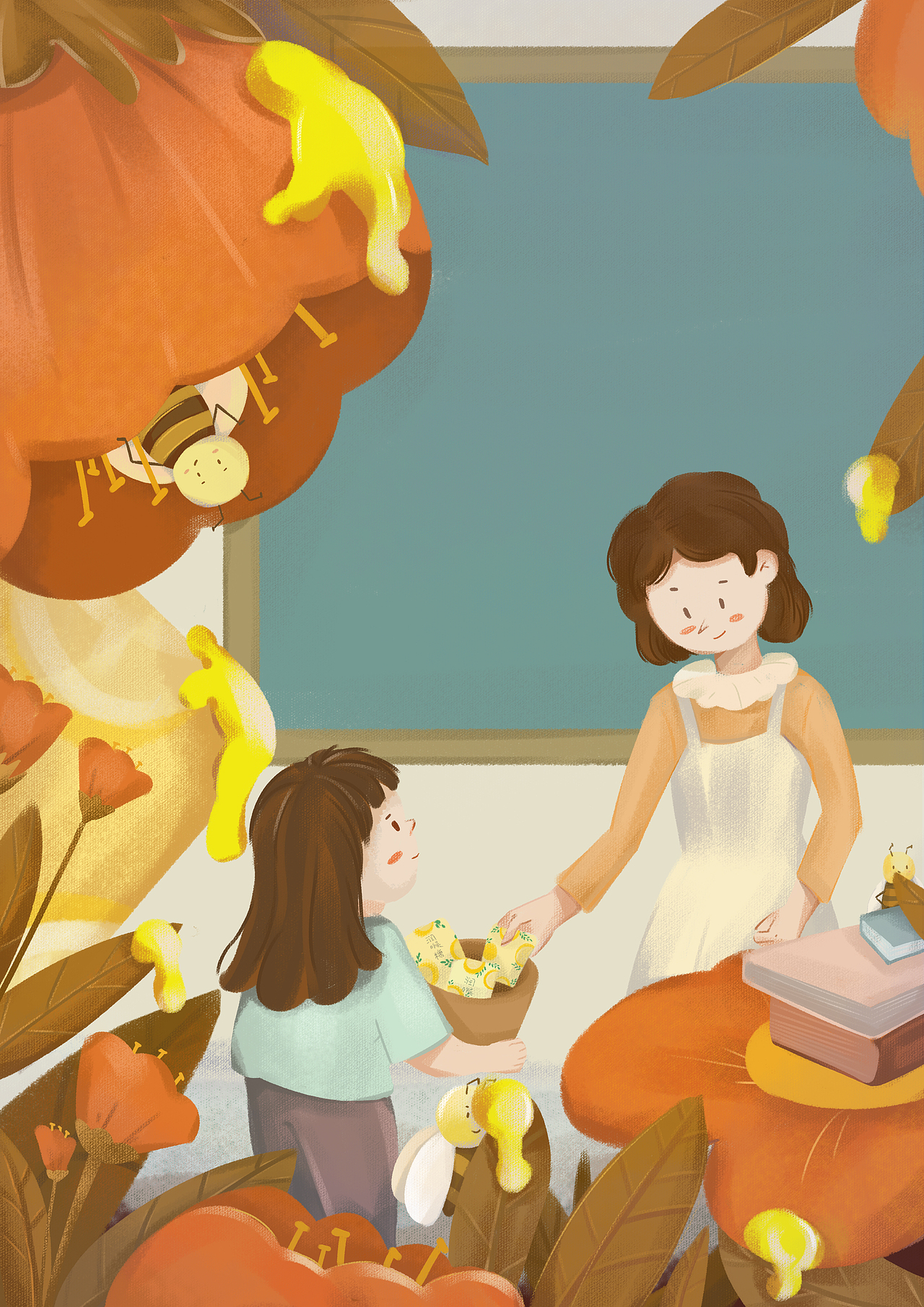 插画《蜜》（图ZMzEyNTcwOTI0） - 创作习作 - 站酷设计师咏鹅凯欣原创素材 - 站酷ZCOOL