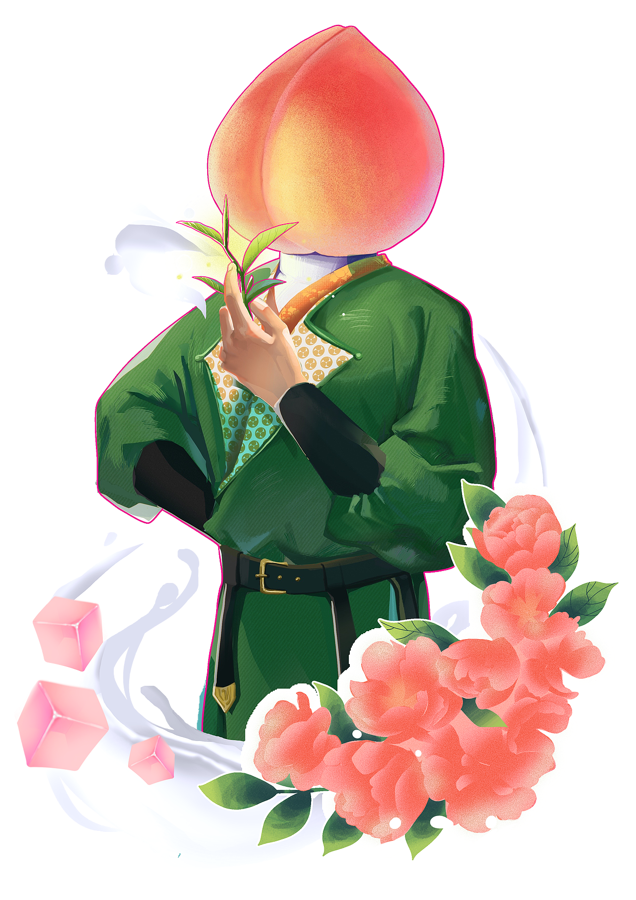 蜜桃乌龙奶茶包装练习