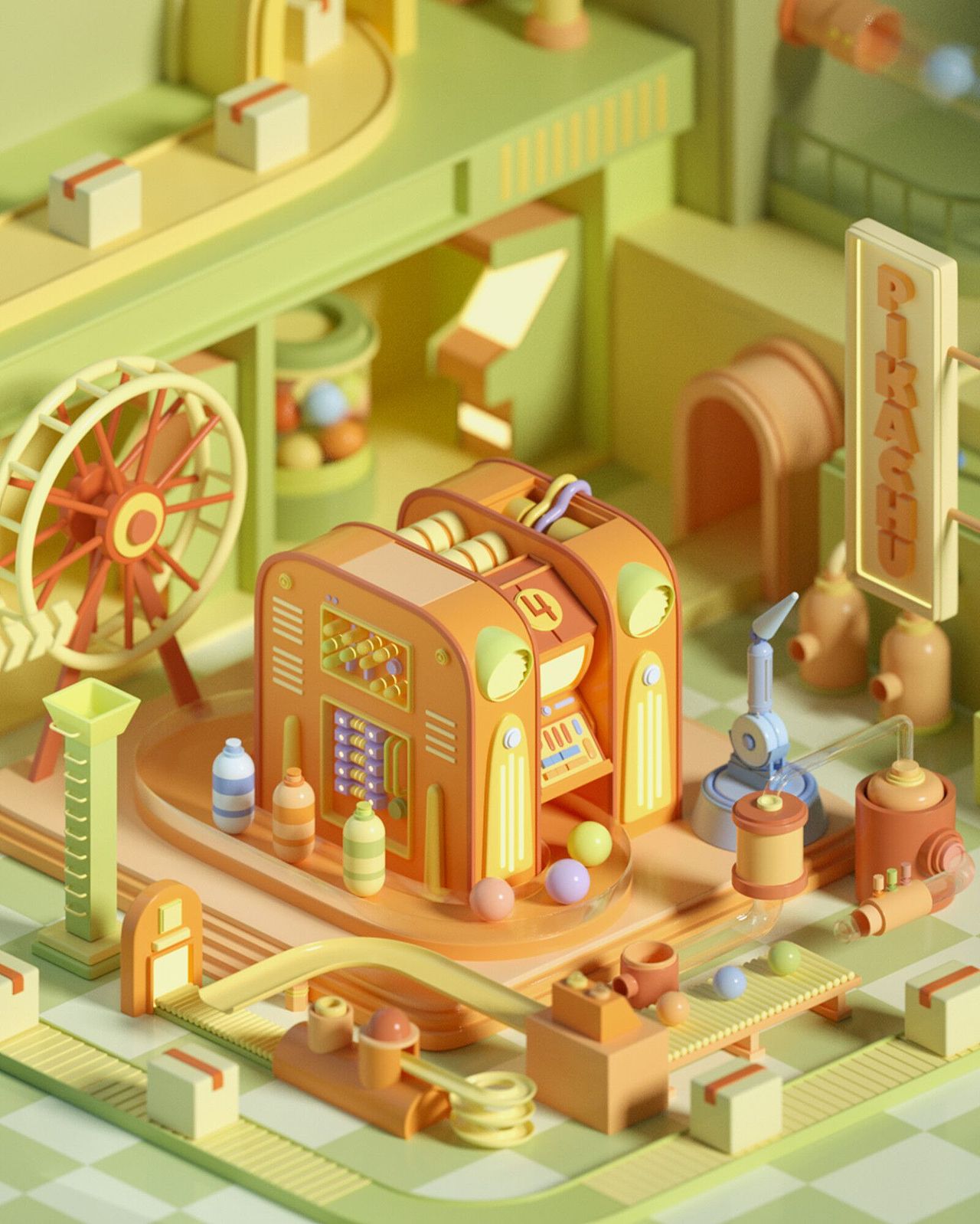 C4D零基础第五期学员作品——NiaoNiao的C4D课堂（上)（图ZMzE2Mzg1Mzg0） - 场景 - 站酷设计师我就是NiaoNiao原创素材 - 站酷ZCOOL