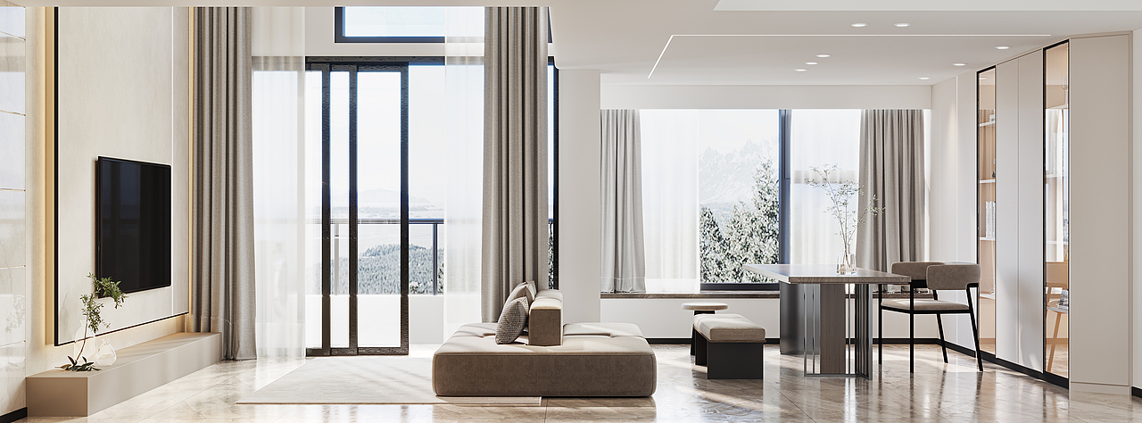 深圳如愿空间设计：深铁万科·瑧湾汇，极简中的高级美（图ZMzMzMzEyNTA0） - 家装设计 - 站酷设计师深圳如愿空间原创素材 - 站酷ZCOOL