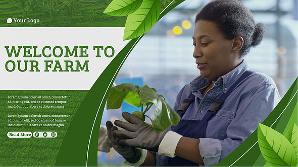 AE模板 | 绿色有机种植图片文字排版标题演绎动画片头