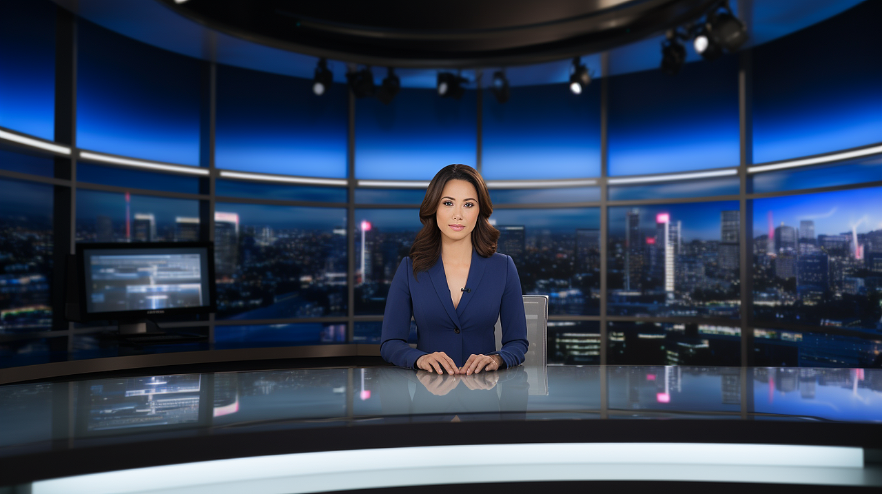 midjourney生成---电视新闻主播