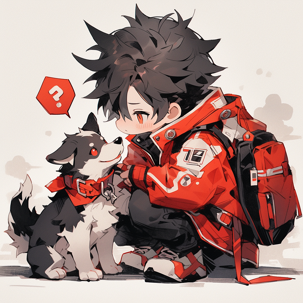 可爱卡通男孩与狗全身插画（图ZMzU3ODA2Mzg0） - 商业插画 - 站酷设计师荷逸原创素材 - 站酷ZCOOL