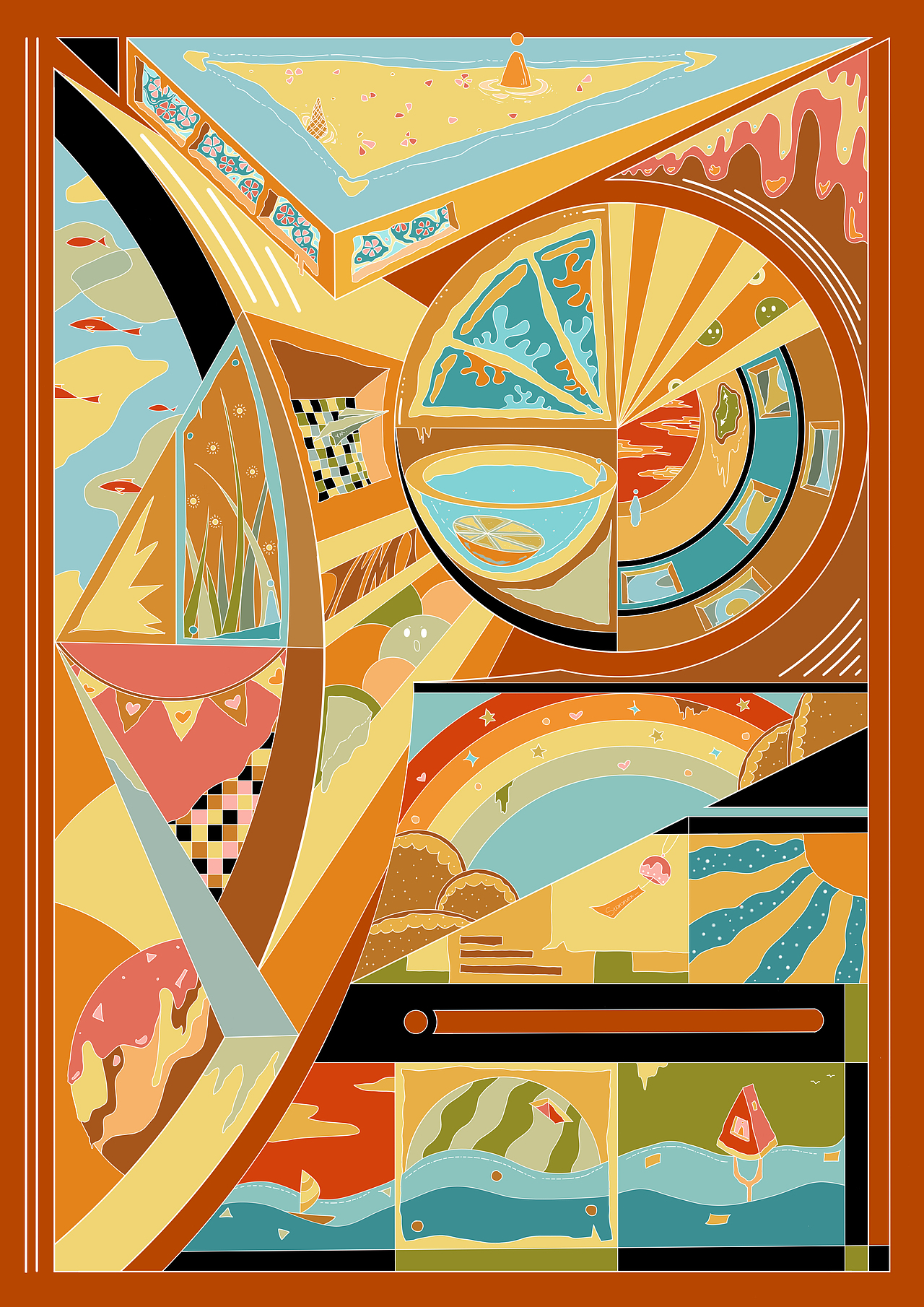 【融化在仲夏的雨后,黄昏,冰淇淋中】